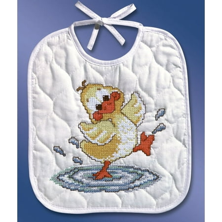 Janlynn Stamped Bib Cross Stitch Kit 9.5 X11 -Just Ducky