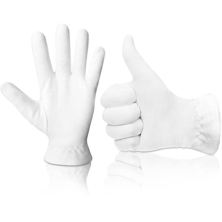 12 Pairs(24Pcs) Dry Hand Healing Moisturizing Gloves - Extra Thick Cotton Eczema Gloves Lotion Gloves with Secure Wristband - SPA Inspection Gloves for Men and Women, Night and Day