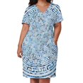 thumbnail image 2 of Patrón circular de meandro griego - Adorno de clave griega Vestido de bolsillo suelto Vestido de hada Vestidos largos Vestido para mujer Verano, 2 of 6