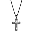 thumbnail image 5 of HZMAN Men's Jesus Stainless Steel Pendant Necklace Cross, 22 + 2 Inch Chain（Black）, 5 of 6