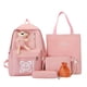 thumbnail image 2 of 4pcs Oso Decor Gran Capacidad Mochila Tote Bolsa Estuche Para Lápices Set, Lona Duradera Ligera Mochila Escolar, Moda Viaje Bolsa De Comuter, 2 of 4