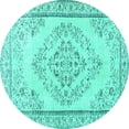 thumbnail image 1 of Ahgly Company Indoor Round Persian Turquoise Blue Traditional Area Rugs, 8' Round, 1 of 4