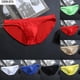 thumbnail image 4 of Ropa Interior Sexy Para Hombre De Cintura Baja Calzoncillos De Color Sólido U-Convexos Blanco/Nude/Negro/Rojo/Amarillo/Azul Claro, 4 of 4