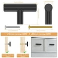 thumbnail image 6 of NUAHRHY 20pack Cabinet Knobs Matte Black Stainless Steel Kitchen Drawer Pulls Single Hole T-Shaped Handles 2 inch Overall Length Dresser Knobs, 6 of 10
