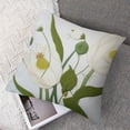 thumbnail image 7 of BANET Throw Pillow Covers Pack of 2 Beige and White Flower Pillowcases pillow covers for Couch Canvas Cushion Cover Square Farmhouse Decor Pillow Case 22x22in, 7 of 7