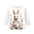 thumbnail image 4 of ZVAVZ Girls Easter Shirt Toddler Bunny Graphic Tees Kids Girl Summer 3/4 Sleeve Tops Funny Rabbit Easter T Shirts for Back To School Multicolor,9-10Years, 4 of 5