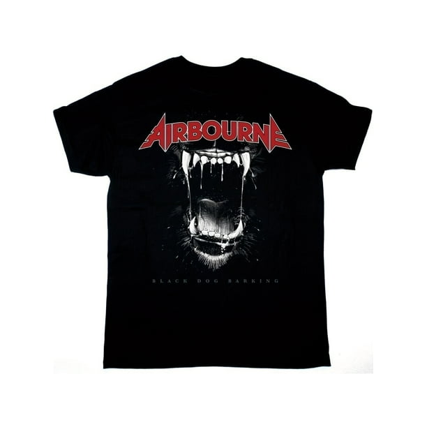 aiRBouRNe BLaCK DoG BaRKiNG unisex Cotton T-Shirt - Bold Graphic Print with Fierce Dog Design, Short Sleeve Round Neck Casual Tee, Machine Washable, Sizes S-3XL, Music Fan Merchandise