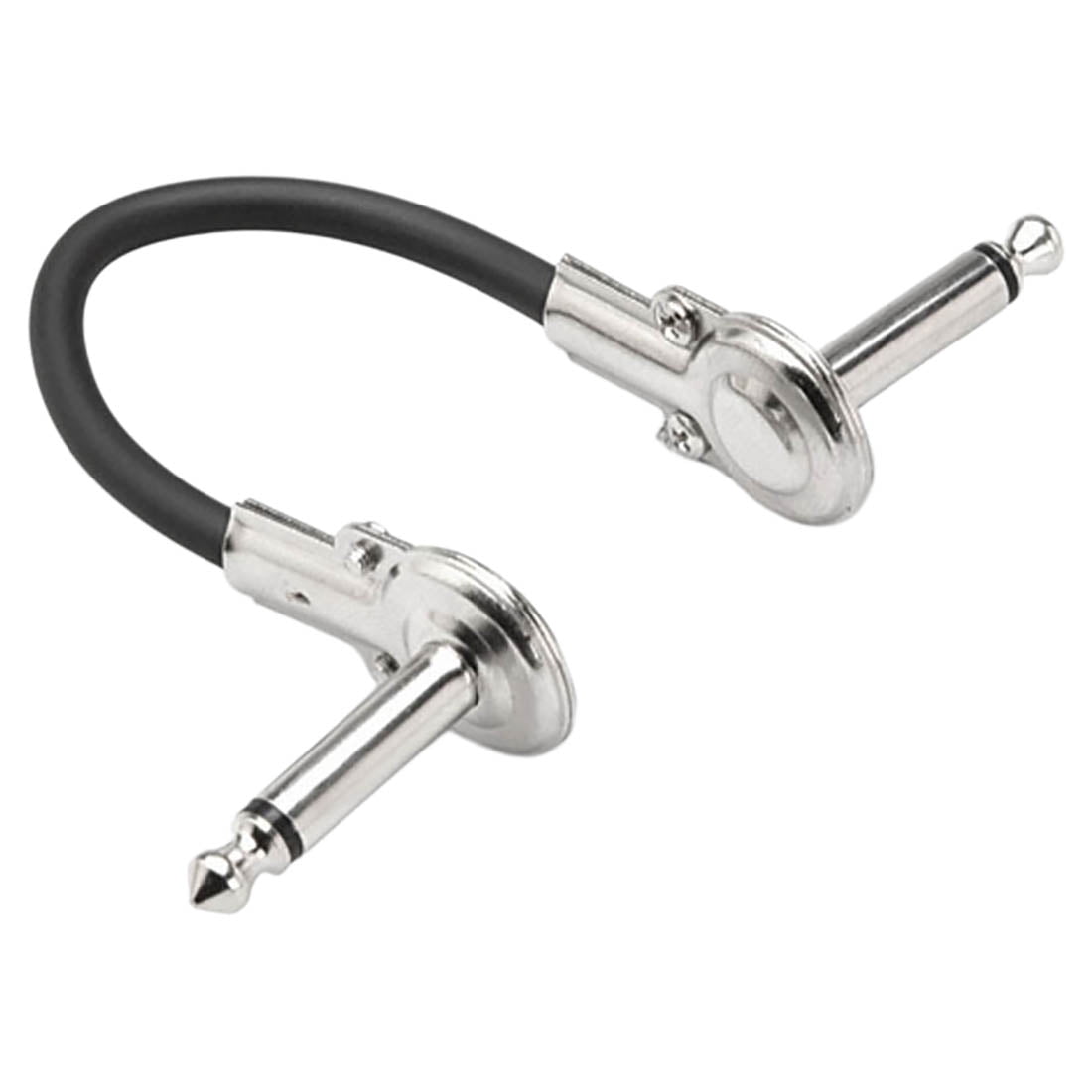 Hosa Technology 1/4" Phone Right Angle Male to 1/4" Phone Right Angle Male Guitar Patch Cable, 6", 6 Pack