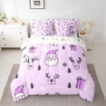 thumbnail image 2 of Feelyou Kids Santa Claus Bedding Comforter Set 7pcs, Dreamy Fairy Tale King Bedding Sets, Purple Christmas Gifts Reversible Bed Sheets, Super Cozy Room Decor, 2 of 7