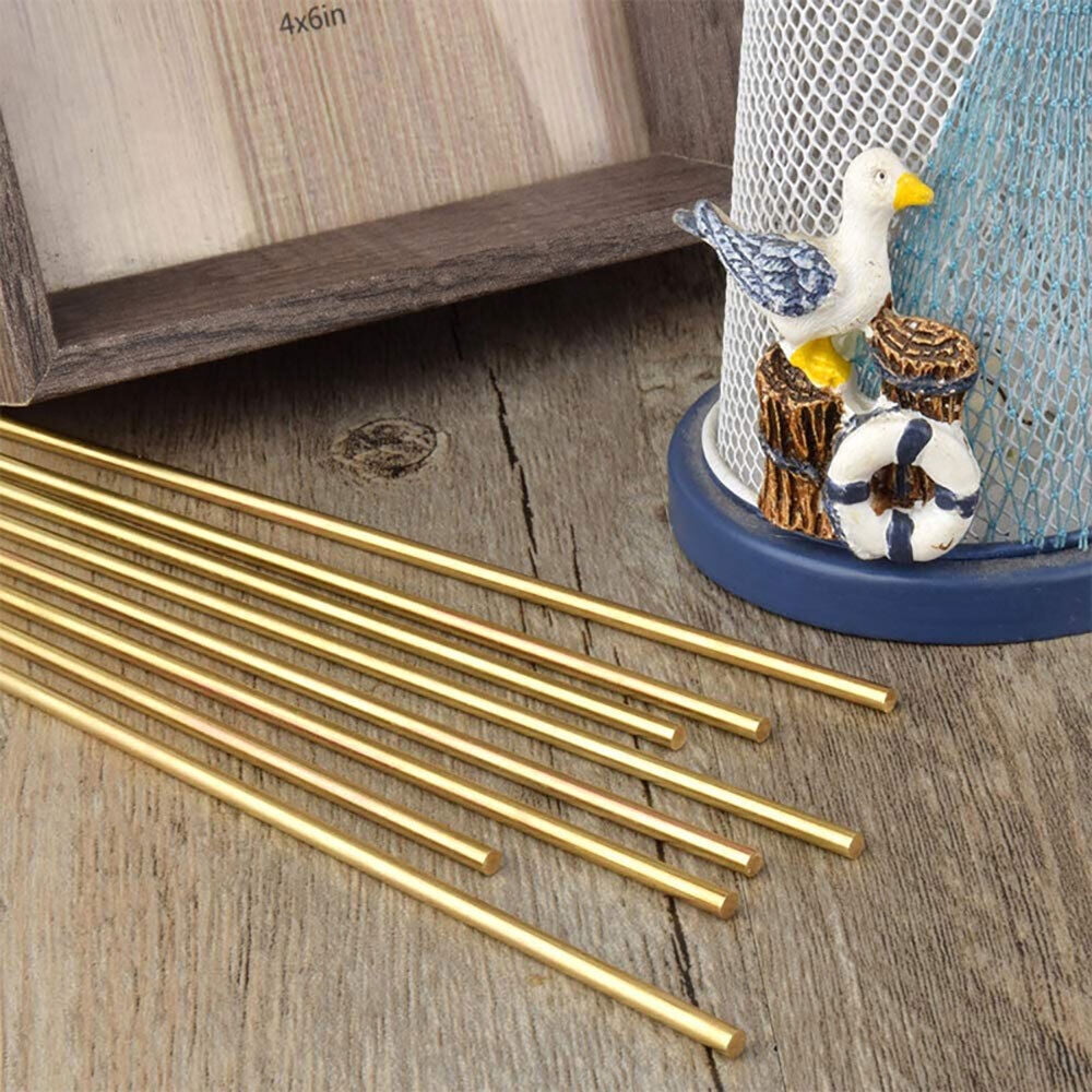 5 PCS Brass Rod Pins 200mm Length Knife Handle Pin Rivets 3/4/5/6mm Diameter