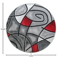 thumbnail image 5 of Masada Rugs Modern Contemporary Round Area Rug, Red Grey Black. (5 Feet X 5 Feet) Round, 5 of 7