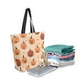 thumbnail image 2 of FORMRS Womens Canvas Tote Bag with Zipper Inner Pocket Shoulder Handbag, Colorful Halloween Pumpkin Pattern, 2 of 7