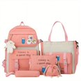 thumbnail image 1 of 5-Piece Preppy School Bag Set - Kawaii Backpack, Tote Bag, Crossbody Bag, Pencil Case & Drawstring Purse, 1 of 5