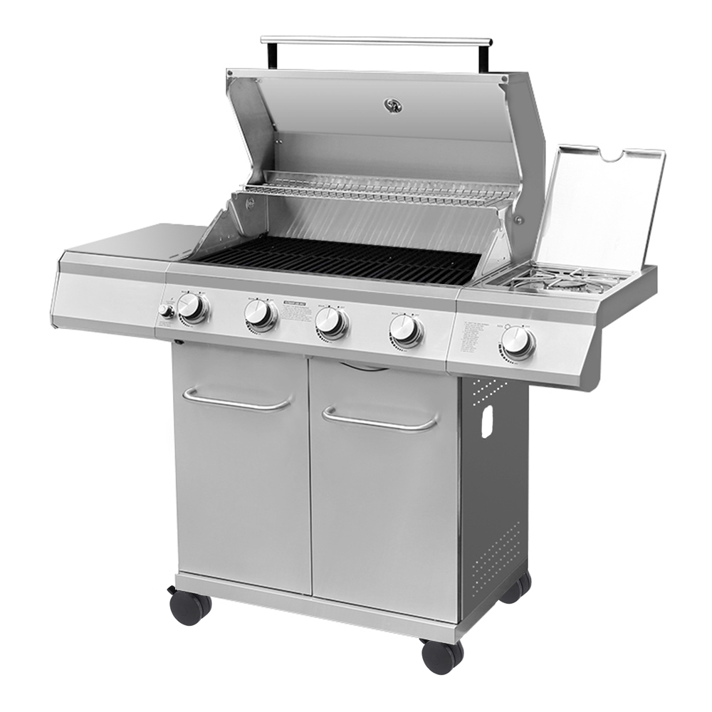Monument Grills 25392 4-Burner Propane Gas Grill in Stainless with LED Controls & Side Burner - image 4 of 6