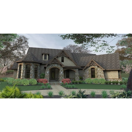 The House Designers: THD-2256 Builder-Ready Blueprints to Build a Spacious European House Plan with Slab Foundation (5 Printed Sets)