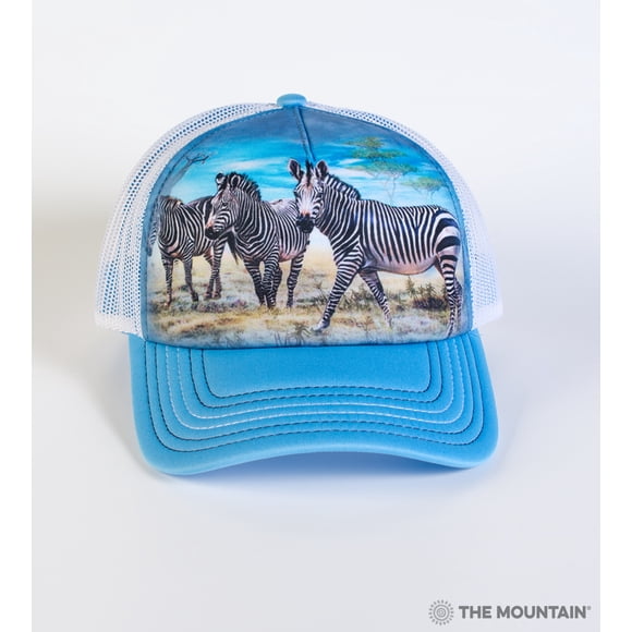 The Mountain ZEBRA GATHERING Blue Adult Unisex Foam Trucker Hat