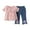 Pink, variant on DAETIROS Little Girls Outfit Sets-Casual Cotton Crewneck Short Sleeve Shirts and Jeans Girls Summer Clothes Set Blue Size 2-3 T