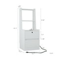 thumbnail image 6 of Miekor Furniture Nightstands Set of 2, with Charging Station, Smart Nightstand with Night Light, Modern Night Stand with Bookshelf, Bedside Tables with Storage Cabinet for Bedroom,White MK8732, 6 of 9