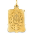 thumbnail image 4 of 14k Polished and Satin Solid Miraculous Medal Rectangular Pendant XR1750, 4 of 5