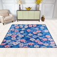 thumbnail image 2 of Yayeee Area Rugs for Living Room 5.2'x4' Non Slip Washable Bedroom Floor Carpet, Blue Daisy, 2 of 5