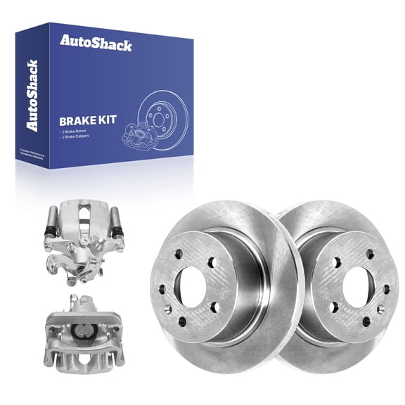 AutoShack Rear Solid Brake Rotors   Calipers 4-PC Brake Kit Replacement for 2014-2015 Chevrolet Malibu 2016 Chevrolet Malibu Limited 11.5" (292 mm)