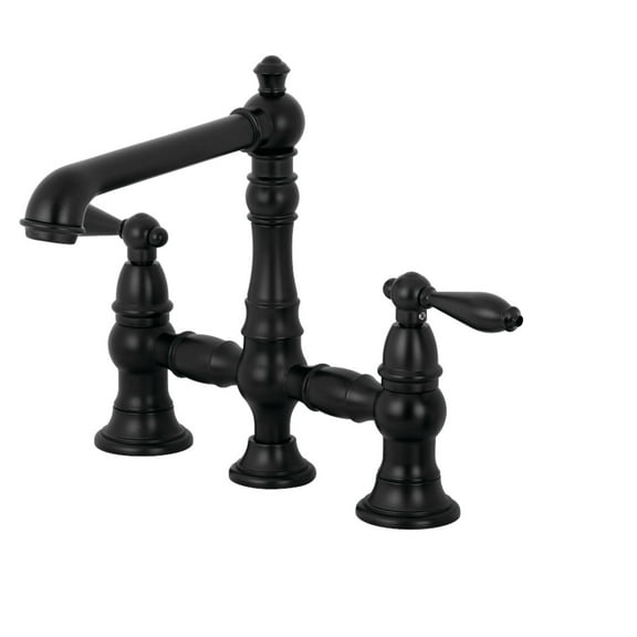 Kingston Brass KS7270ALBS Kitchen Faucet with Side Sprayer, Matte Black