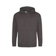 thumbnail image 3 of AWDis Men 80/20 Midweight College Full-Zip Hooded Sweatshirt XL CHARCOAL, 3 of 3