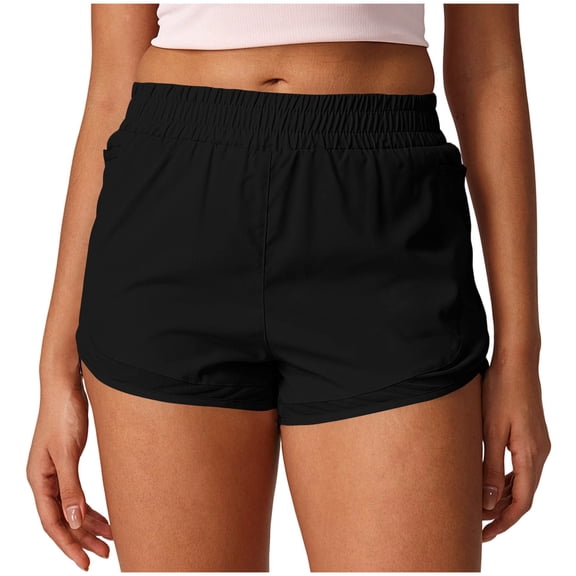 Women's Running Shorts 3" Quick Dry Workout Hiking High Waisted Shorts Elastic Waist Lightweight Gym Exercise Bottoms with Pockets, S-3XL