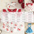 thumbnail image 3 of Wxirdiow Dresses Baby Girl Newborn Baby Girl Clothes Bow Print Short Sleeve Tops Suspender Skirt with Headband Summer Outfits Pink Size,9-12 Months, 3 of 6