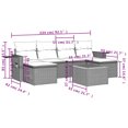 thumbnail image 2 of vidaXL 7 Piece Patio Sofa Set with Cushions Black Poly Rattan, 2 of 4