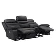 thumbnail image 4 of Lexicon Hancock Leather Power Double Reclining Sofa in Black, 4 of 7