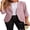 01-C-Pink, variant on Women's Casual 3/4 Ruched Sleeve Blazer - Slim Fit Open Front Notched Lapel Work Office Suit Jacket with Pockets Pink 12