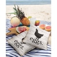 thumbnail image 3 of Pack of 2 Outdoor Pillow Covers, Farmhouse Chicken Eggs Rustic Wood Grain Waterproof Square Throw Pillowcase Cushion Decorative Pillow Covers for Couch Patio Tent, 16x16 in, 3 of 6