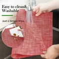 thumbnail image 4 of Placemats, Woven Cross Weave Place Mats for Dining Table Mats, PVC Vinyl Kitchen Mat, Red Placemats Set of 4, 12x18 Inch, 4 of 7