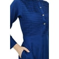 thumbnail image 2 of Bimba Women's Long Sleeve Maxi Mandarin Collar Plain Jilbab Dress With Pockets, 2 of 6
