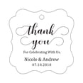 thumbnail image 1 of Darling Souvenir Custom Names Thank You For Celebrating With Us Wedding Hang Tags Personalized Party Tags-White-100 Tags, 1 of 1