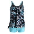 thumbnail image 4 of Womens Swimsuits Two Piece Dot Printed Tank Top with Boyshorts Sling Beachwear Green Women Bathing Suits XXXL, 4 of 5