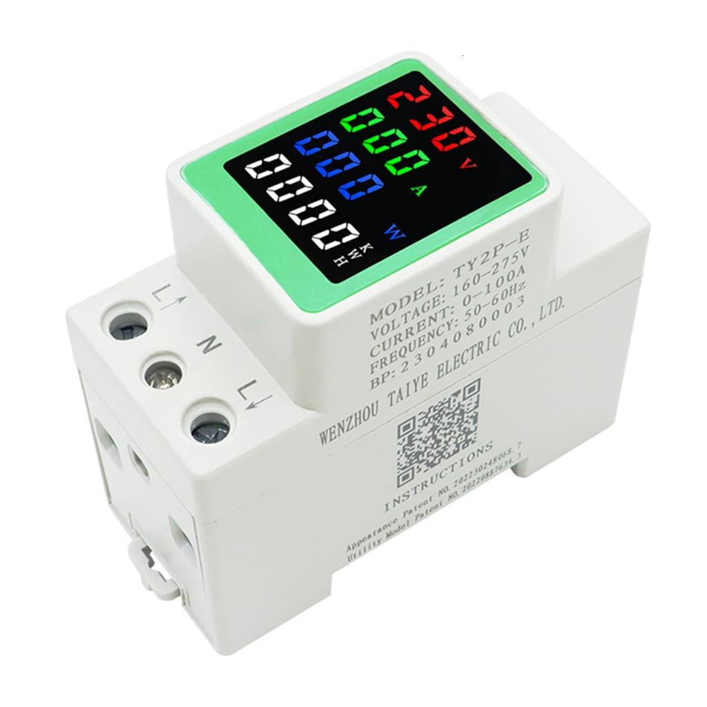 LED Screen WattKWh Power VoltAmp Meter Din Rail Consumption WattmeterMonitor