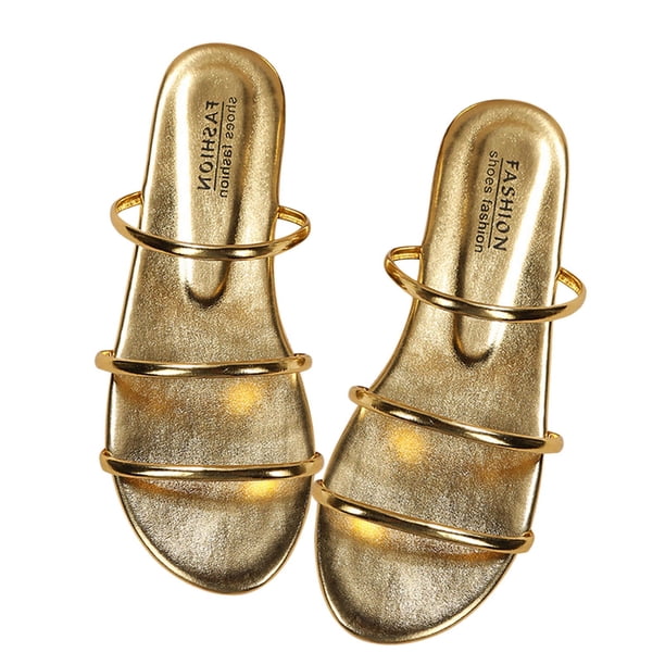 Amzcrzy Zapatos de mujer,Zapatos de mujer,Zapatillas de mujer, Pantuflas planas con cinturón fino y brillantes de una sola palabra para mujer, informales y cómodas Sandalias Mujer Zapatillas De Casa