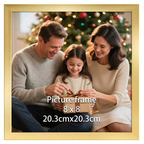 8x8 Picture Frame, Gold 8 by 8 Photo Frame for Wall Gallery Display, Single