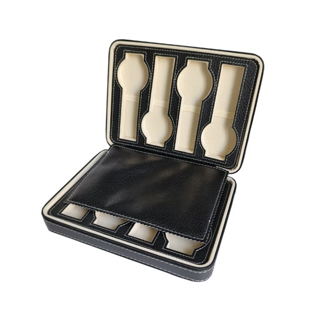 Caja de reloj con tapa ligera, caja de almacenamiento Simple con cremallera portátil, resistente al agua, de gran capacidad, accesorio de Almacenamiento y organización del hogar 8 bits negro Inteprter HA074284-06