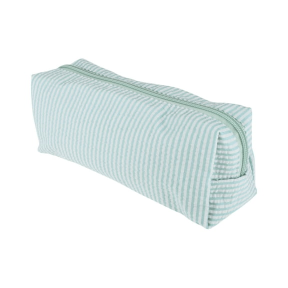 Unique Bargains 1 Pc Lady Portable Rectangle Makeup Bag for Vacation Lake Blue Polyester