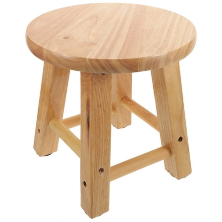 CRAFTHROU Step Stool Wood Round Seat for Home Use 1Pcs 9.9x9.8x9.8in