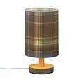 thumbnail image 2 of Small Table Lamp LED Bedside Nightstand Lamps with Fabric Shade Decor Desk Lamp for Living Room Bedroom Office Dark Navy Blue Plaid, 2 of 7