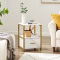 thumbnail image 3 of VECELO Nightstand with Drawer, Industrial End Table Sofa Side Table for Bedroom Living Room Office, Gold, 3 of 10