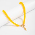 thumbnail image 4 of NICKSUN Dopamine Color Disc Beaded Choker with Gold Fish Pendant, Ocean Style OT Toggle Clasp Necklace, 4 of 9