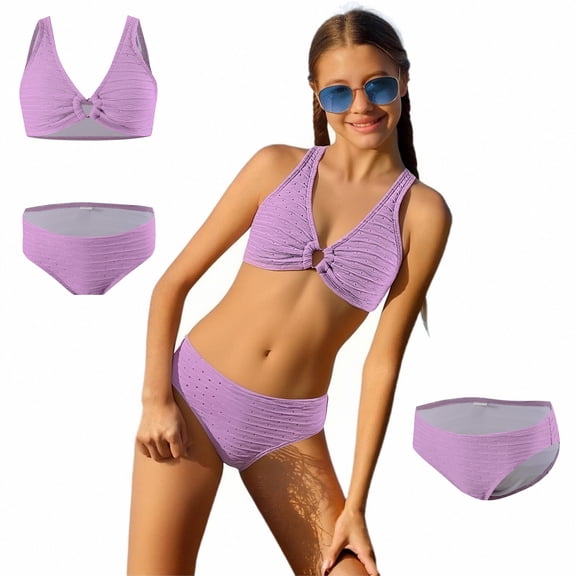 Teen Swimsuit Girls Swimsuit With Shorts Two Piece Matching Bathing Suits Girl Swimsuit Size 11-12 Years
