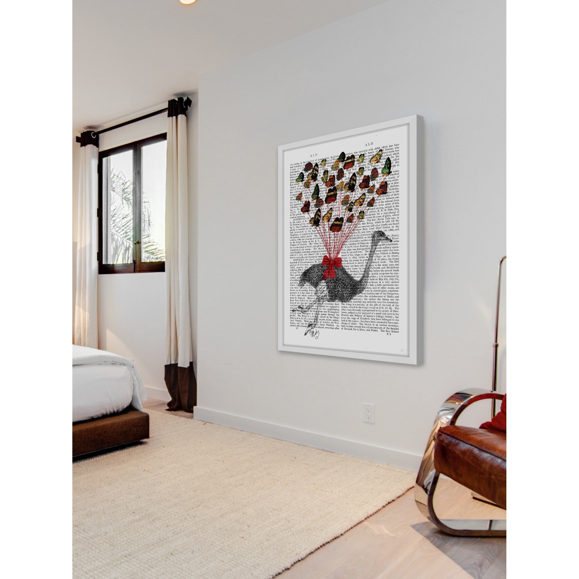 Marmont Hill "Ostrich and Butterflies" Framed Painting Print