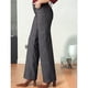 thumbnail image 5 of Pantalones Casuales de Cintura Alta y Corte Recto Holgado para Mujer con Bolsillos Gris XL, 5 of 7
