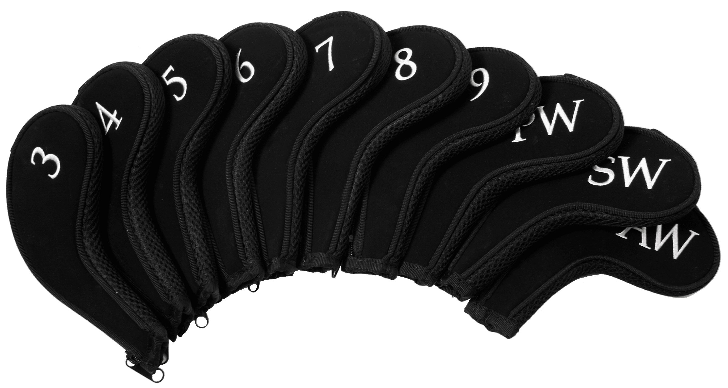 ZCS Zippered Closure System 10-Piece Golf Club Iron Covers